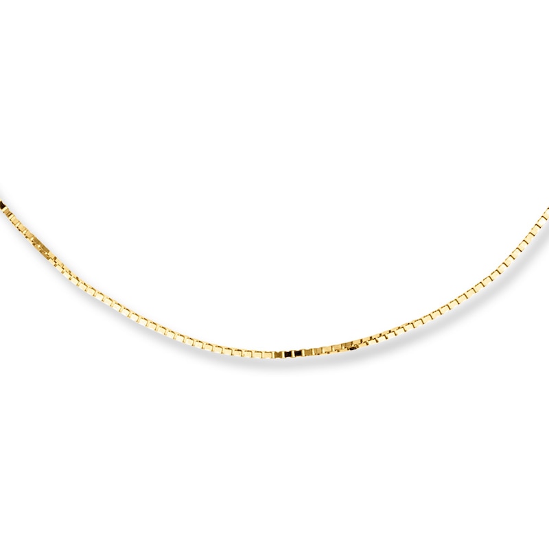 Solid Box Chain Necklace 10K Yellow Gold 18"