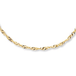 Singapore Necklace Solid 14K Yellow Gold 20"
