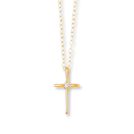 14k White Gold Citrine /& Diamond Cross Pendant