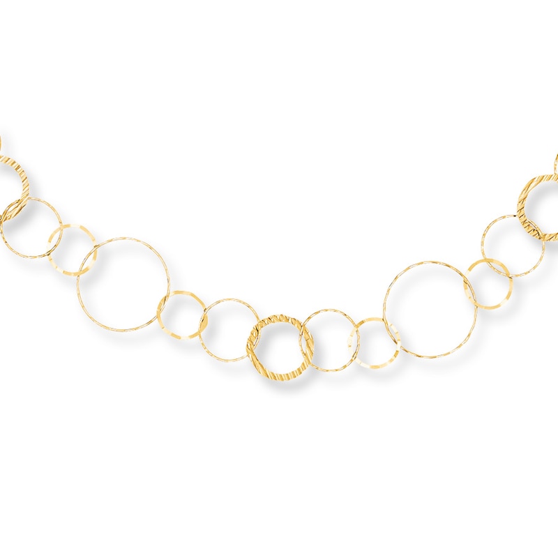 Main Image 1 of Circle Link Necklace 14K Yellow Gold 18&quot;
