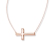 Thumbnail Image 0 of Sideways Cross Necklace 14K Rose Gold