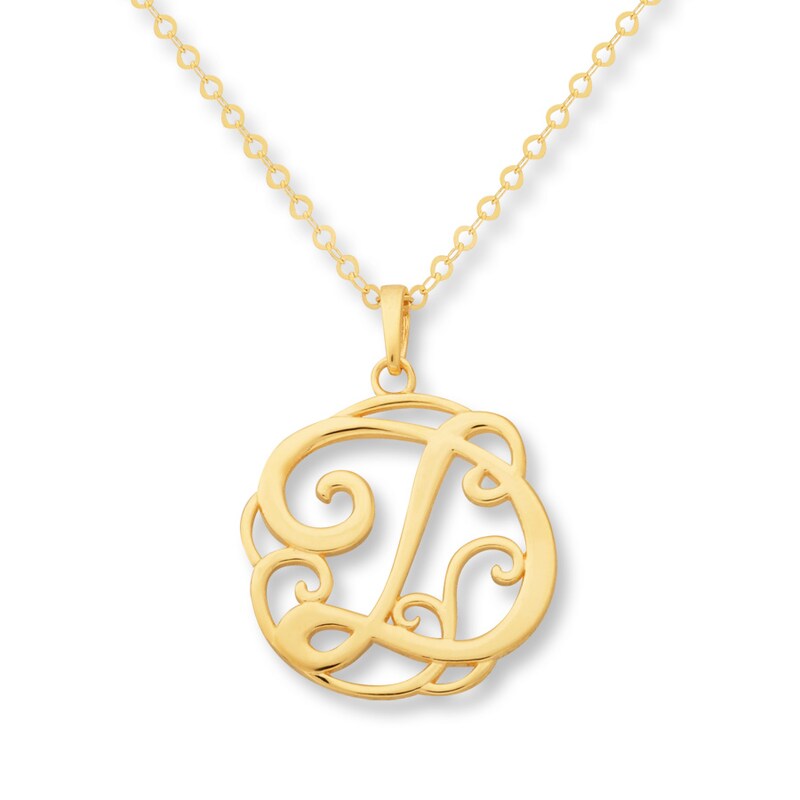 Monogram Necklace Initial D 14k Yellow Gold Kay - Gold Initial D Pendant Necklace Monogram Necklace Initial D 14k Yellow Gold Kay - Gold Initial D Pendant Necklace