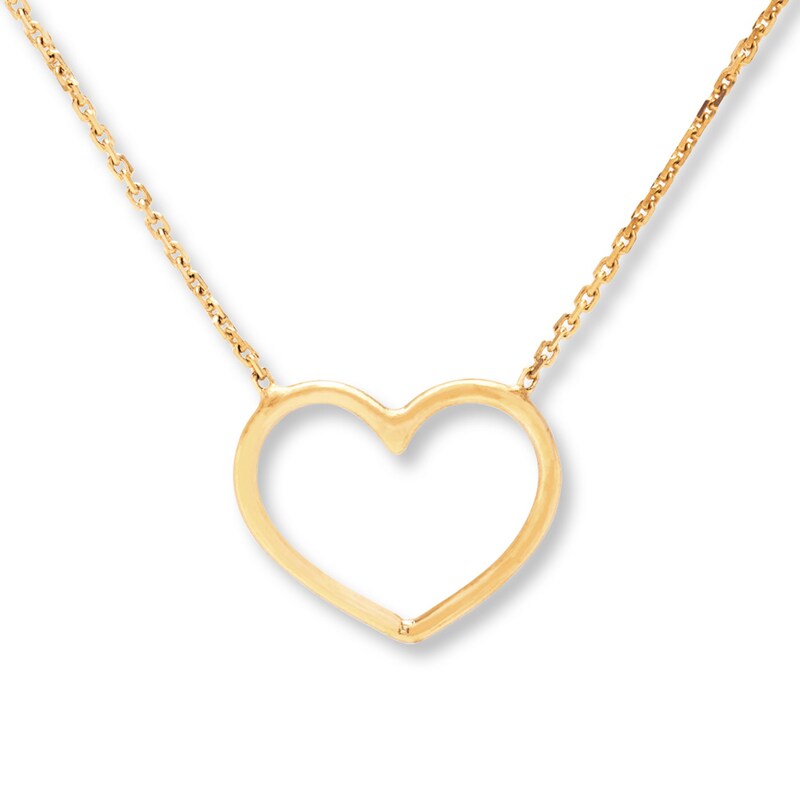 Main Image 1 of Heart Necklace 14K Yellow Gold 18&quot;