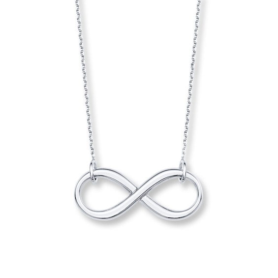 Infinity Necklace 14K White Gold 18"