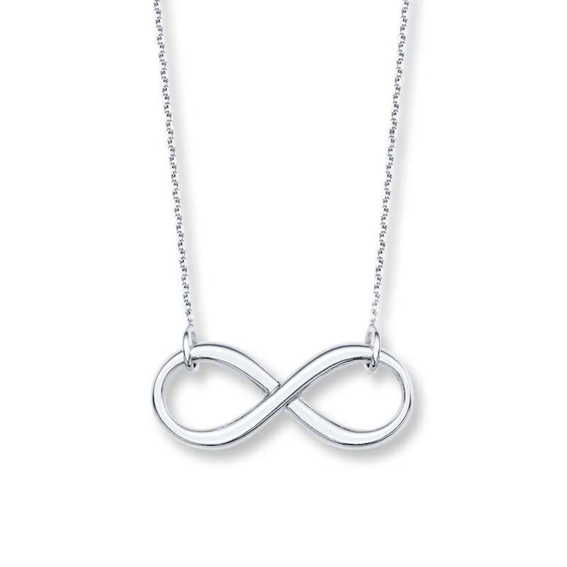 Infinity Necklace 14K White Gold 18"