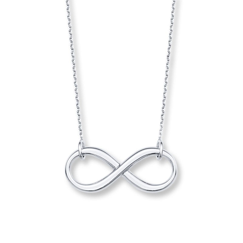 Main Image 1 of Infinity Necklace 14K White Gold 18&quot;