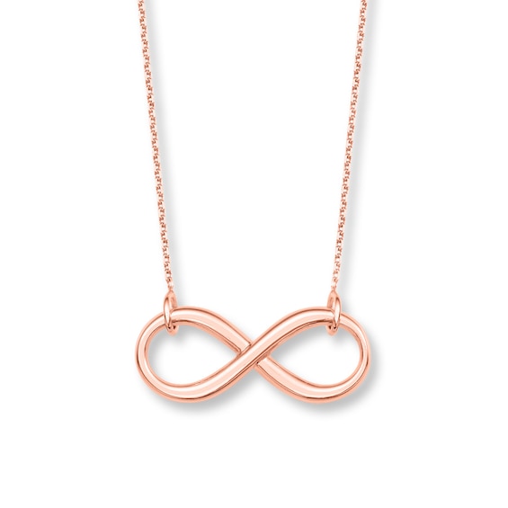 Infinity Necklace 14K Rose Gold 18"