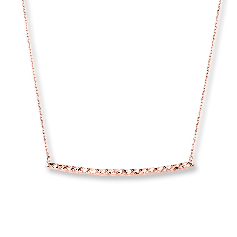 Main Image 1 of Thin Bar Necklace 14K Rose Gold 18&quot;