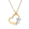 Thumbnail Image 0 of Angel Heart Necklace 14K Two-Tone Gold 17"