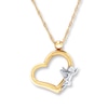 Thumbnail Image 1 of Angel Heart Necklace 14K Two-Tone Gold 17&quot;