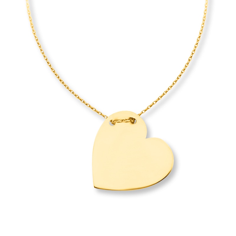Main Image 1 of Heart Necklace 14K Yellow Gold 18&quot;