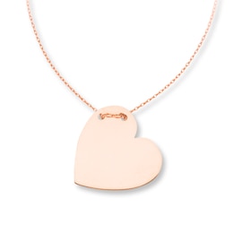 Heart Necklace 14K Rose Gold 18"
