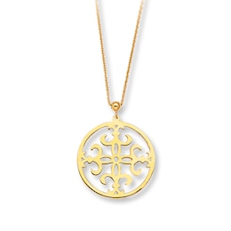 Fleur-de-Lis Necklace 14K Yellow Gold 17"