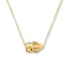 Sideways Owl Necklace 14K Yellow Gold 18"