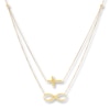 Thumbnail Image 1 of Cross & Infinity Symbol Layered Necklace 14K Yellow Gold 18&quot;