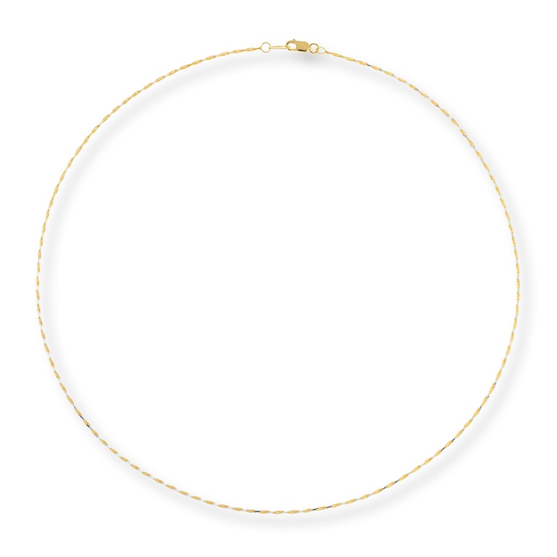 Main Image 2 of Rope Chain Solid 10K Two-Tone Gold 18&quot;