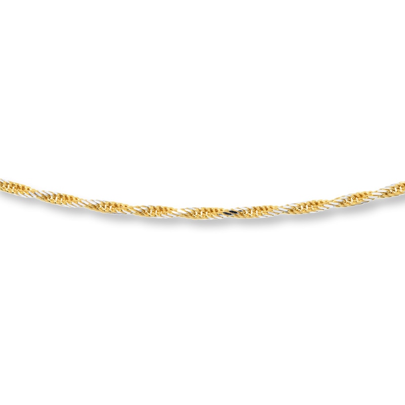 Main Image 1 of Rope Chain Solid 10K Two-Tone Gold 20&quot;