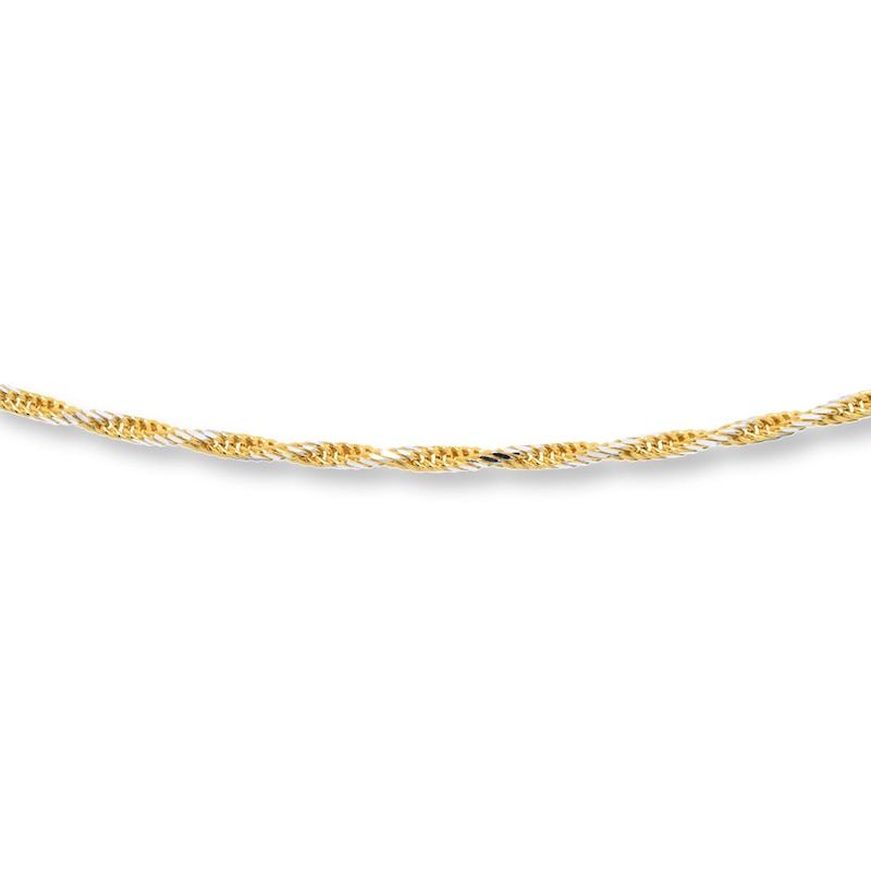 Solid Rope Chain 10K Two-Tone Gold 20"