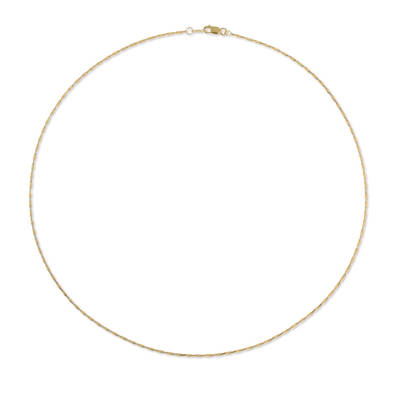 Solid Rope Chain 10K Two-Tone Gold 20"