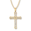 Thumbnail Image 1 of Men's Cross Necklace 1/2 ct tw Diamonds 10K Yellow Gold