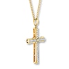 Thumbnail Image 2 of Men's Cross Necklace 1/2 ct tw Diamonds 10K Yellow Gold