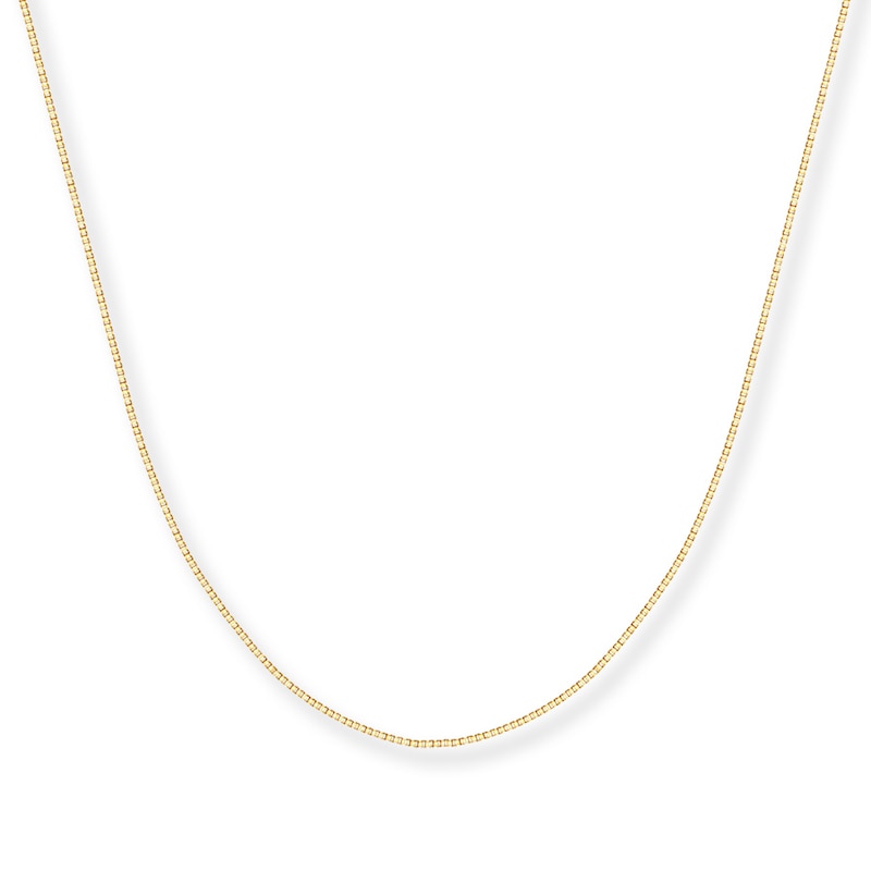 Main Image 1 of 0.55mm Box Chain Necklace Solid 14K Yellow Gold 24&quot;