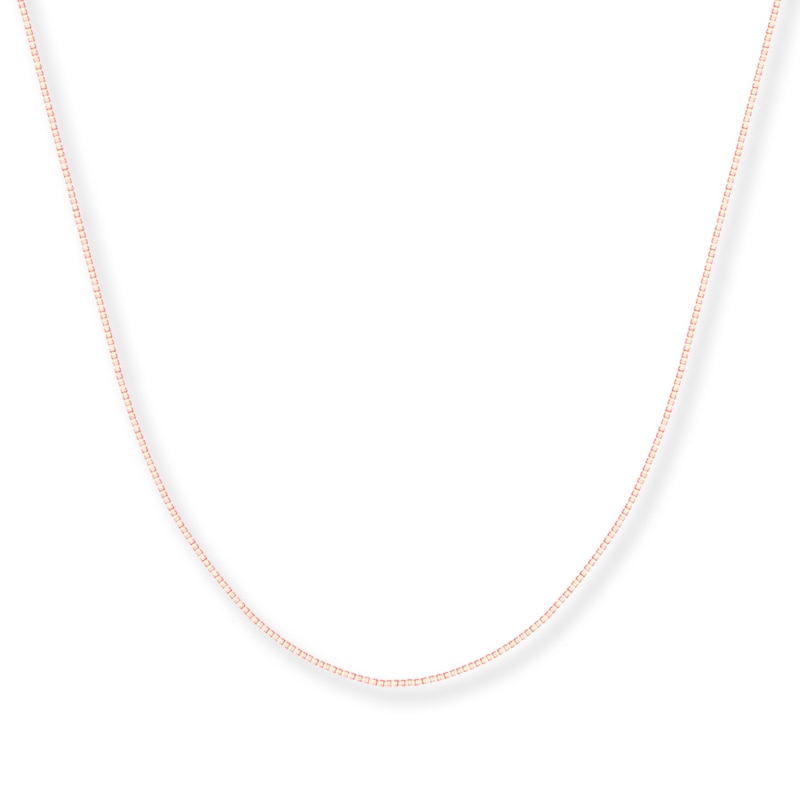 Solid Box Chain Necklace 14K Rose Gold 16"