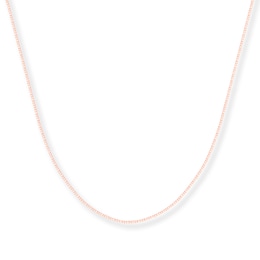Box Chain Necklace 14K Rose Gold 18&quot;