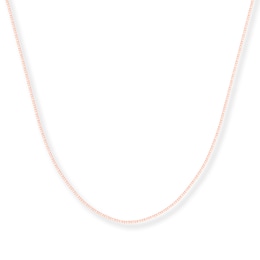 Box Chain Necklace Solid 14K Rose Gold 20"