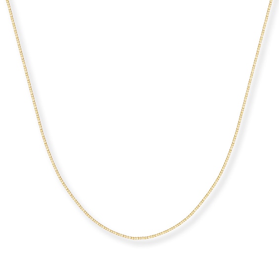 Solid Box Chain Necklace 14K Gold 20