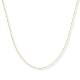 0.55mm Box Chain Necklace Solid 14K Yellow Gold 24"