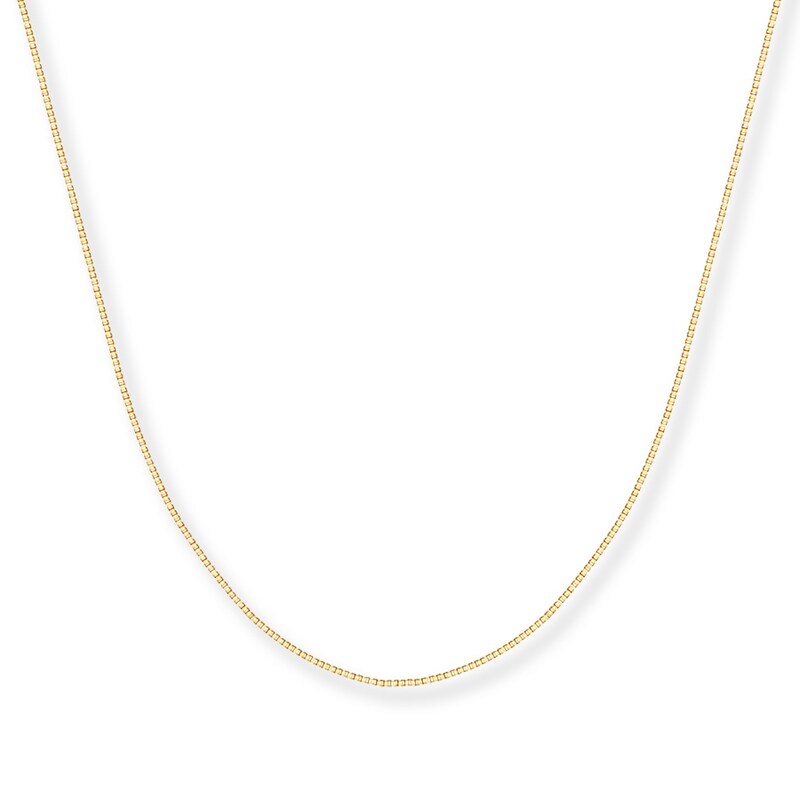 Main Image 1 of 0.55mm Box Chain Necklace Solid 14K Yellow Gold 24&quot;