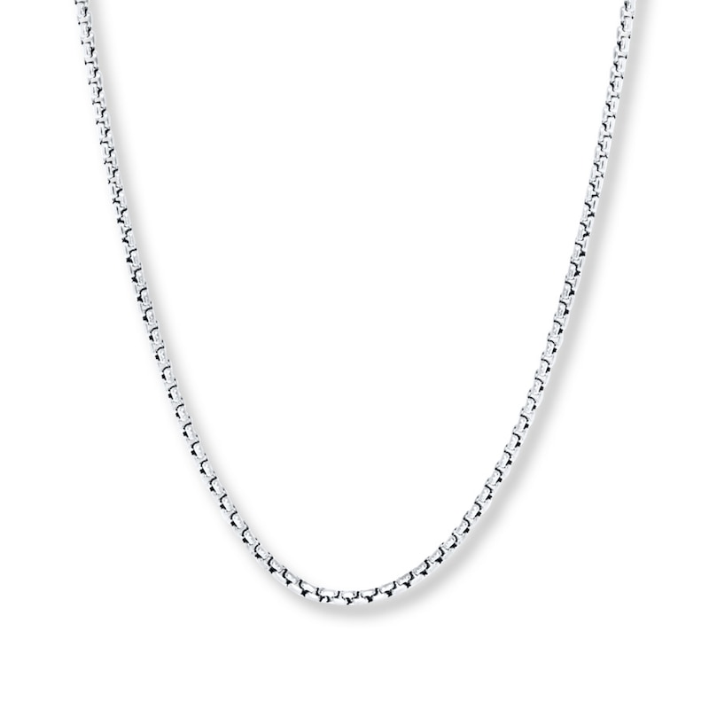 Hollow Box Chain 14K White Gold 16"