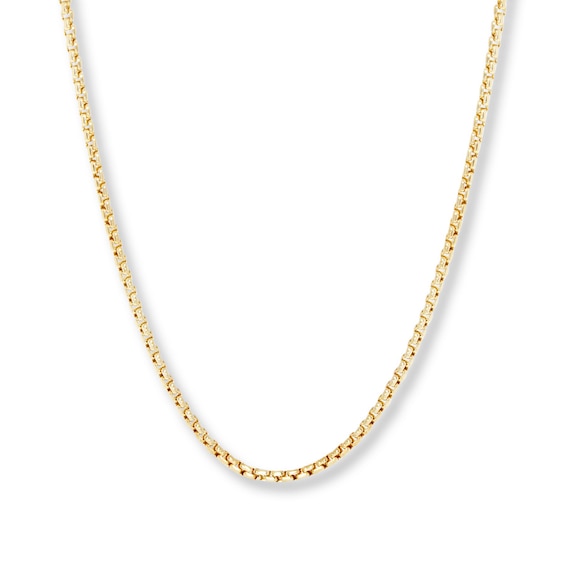 Box Chain Hollow 14K Yellow Gold 16"