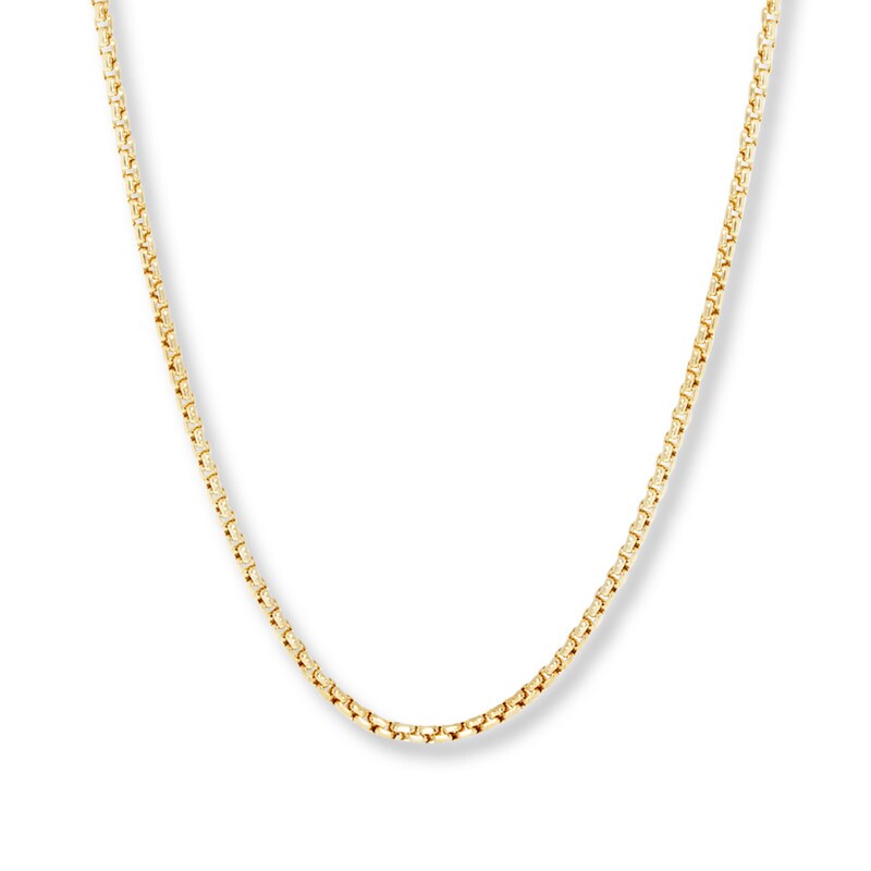 Main Image 1 of Box Chain Hollow 14K Yellow Gold 18&quot;