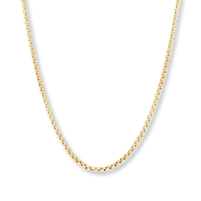 Main Image 1 of Box Chain Hollow 14K Yellow Gold 20&quot;