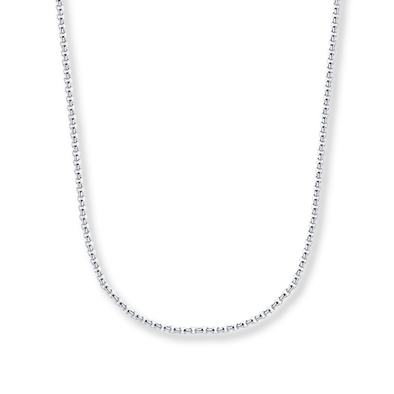 Box Chain Hollow 14K White Gold 20"