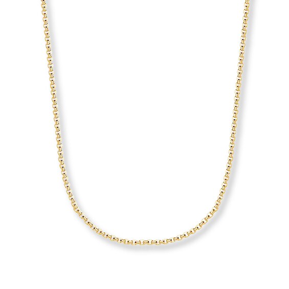 Box Chain Hollow 14K Yellow Gold 18"