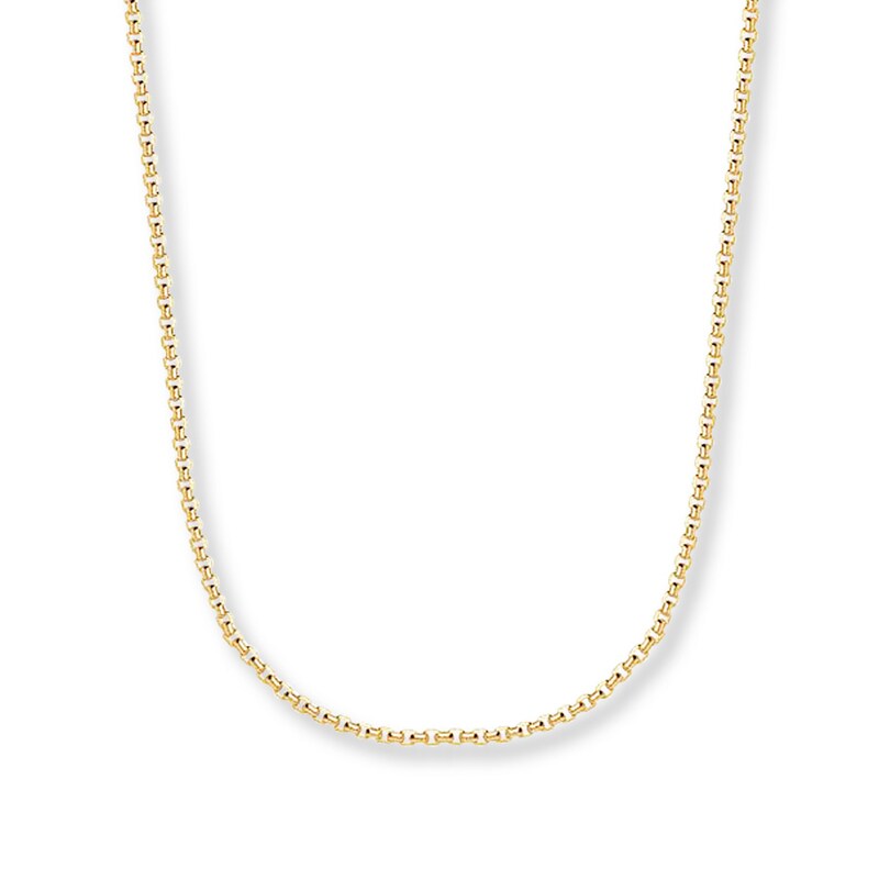 Main Image 1 of Box Chain Hollow 14K Yellow Gold 20&quot;