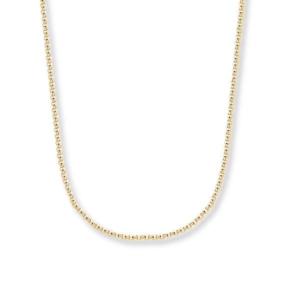 Box Chain Hollow 14K Yellow Gold 30"