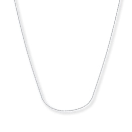 Cable Chain Solid 14K White Gold 18"