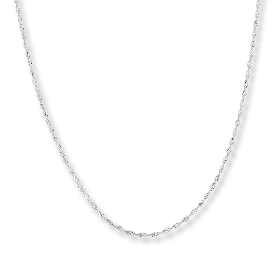 Singapore Chain Solid 14K White Gold 18"