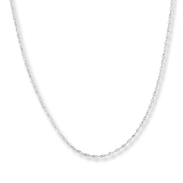Singapore Chain Solid 14K White Gold 24"