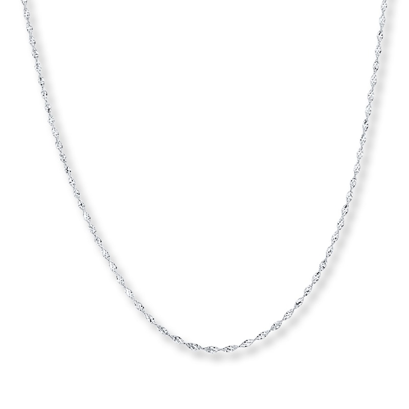 Main Image 1 of Singapore Chain Solid 14K White Gold 24&quot;