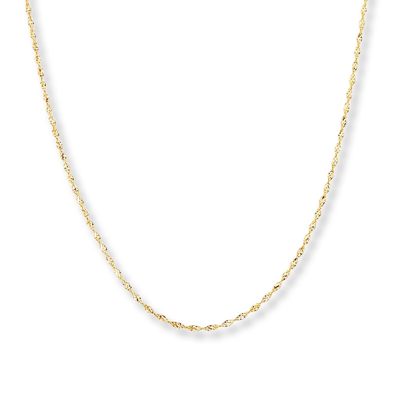Solid Singapore Chain 14K Yellow Gold 16"