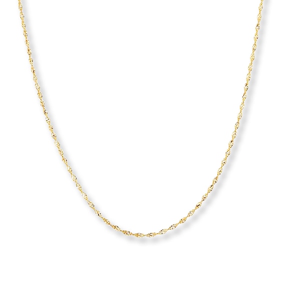 Singapore Chain Solid 14K Yellow Gold 18"