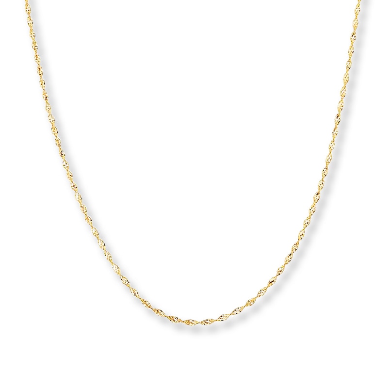 Main Image 1 of Singapore Chain Solid 14K Yellow Gold 18&quot;