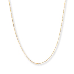 1.25mm Singapore Chain Necklace Solid 14K Two-Tone Gold 24"