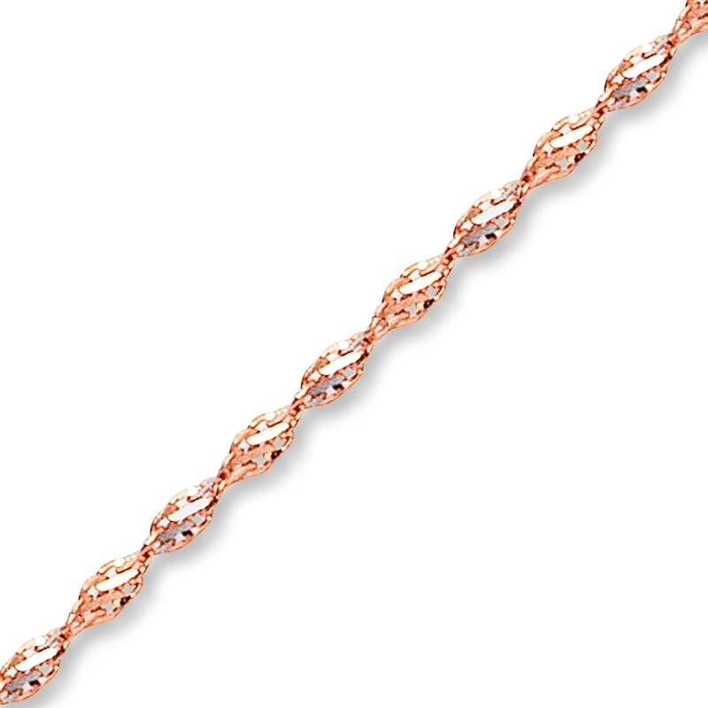 Main Image 2 of Singapore Chain Necklace Solid 14K Two-Tone Gold 16.25&quot;