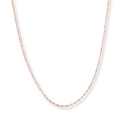 1.25mm Singapore Chain Necklace Solid 14K Two-Tone Gold 24"